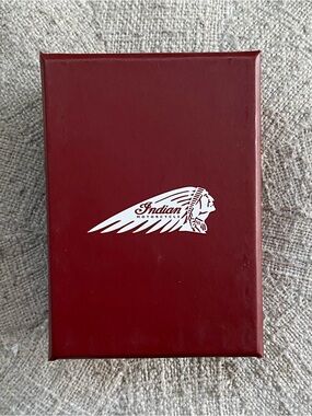Indian Chieftain Motorcycle Product Box dark Red w White Logo Head